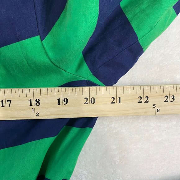 Tommy Hilfiger Belted Rain Trench Coat Jacket Green Blue Color Block Striped - Picture 8 of 10